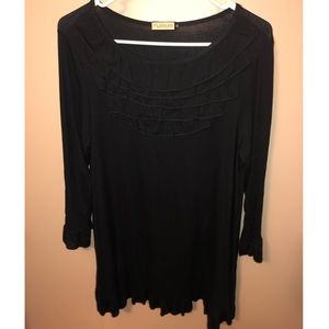 Nuggles Black Ruffle Top